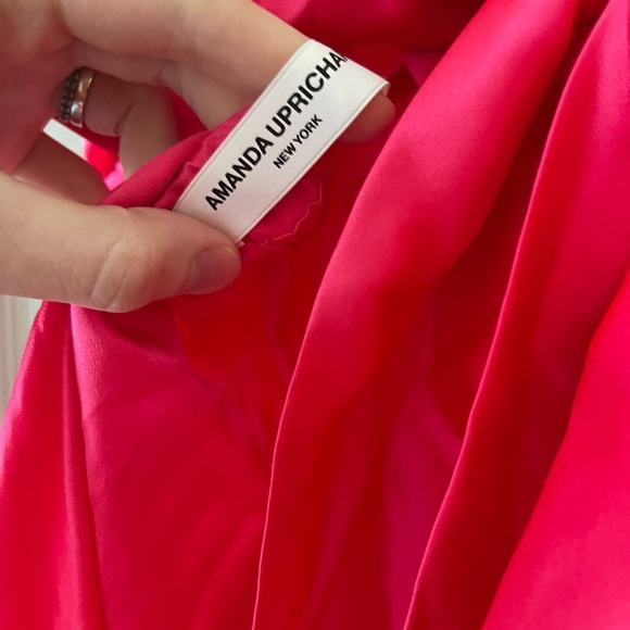 NWOT Amanda Uprichard Pink Silk Bow Back Mini Dress - Picture 4 of 4
